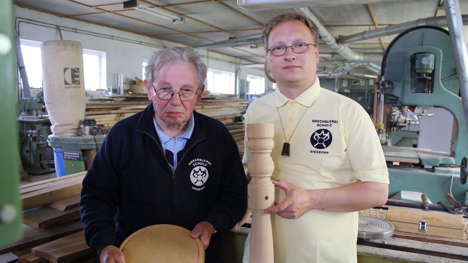 Vater und Sohn: Firmengründer Hans-Joachim Schulz (l.) und Firmeninhaber Heino Schulz.