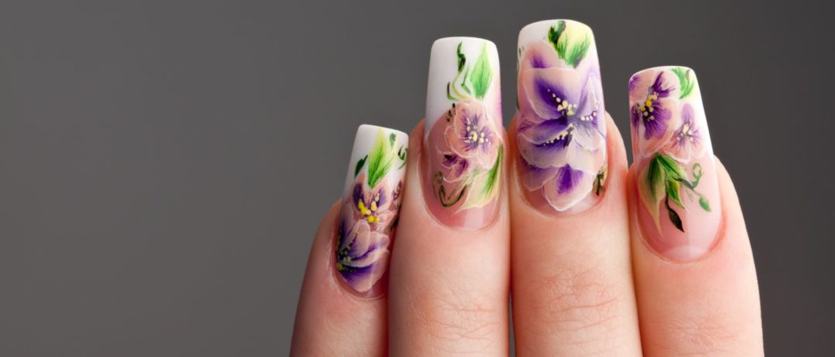 Aquarelle Nail Art Watercolor-Painting Frühlingslook
