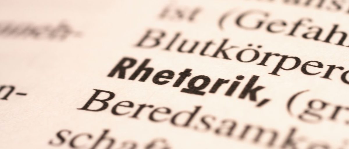 Lexikonseite mit dem fettgedruckten Wort Rhetorik