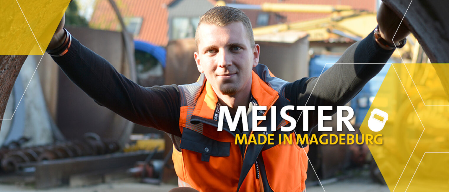 Peter Franke aus Zibberick hat als Meister des Metallbauerhandwerks den besten Abschluss seines Jahrgangs erreicht. Handwerk; Meisterausbildung; Metallbau; Magdeburg